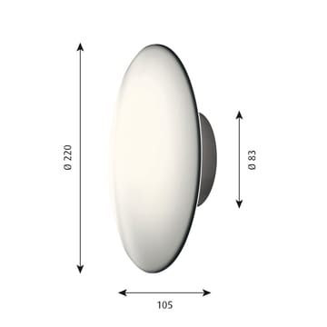 Lámpara de techo-lámpara de pared AJ Eklipta Ø22 cm - Blanco opal - Louis Poulsen