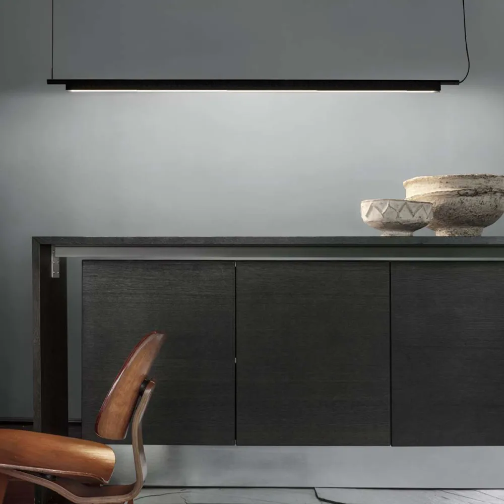 Lámpara colgante Compendium, Negro, incluido atenuador de fase Luceplan