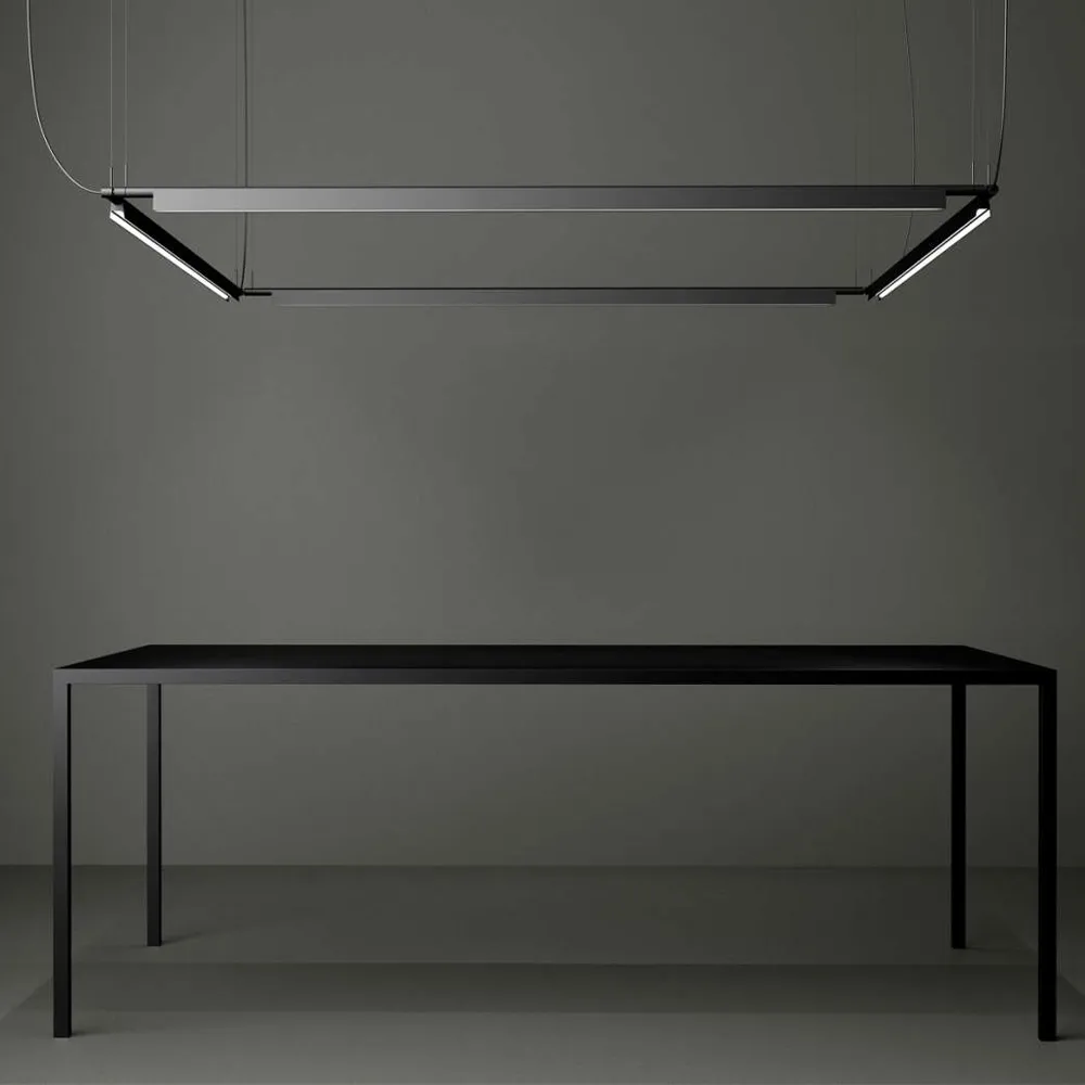 Lámpara colgante Compendium, Negro, incluido atenuador de fase Luceplan