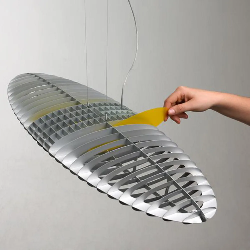 Lámpara colgante Titania D17, Aluminium-filtros de luz reemplazables Luceplan