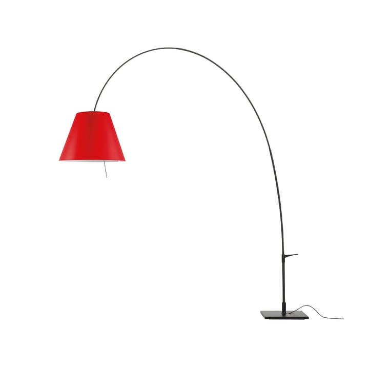 Lámpara de pie Lady Costanza D13E d - Pantalla roja-base lacada en negro - Luceplan