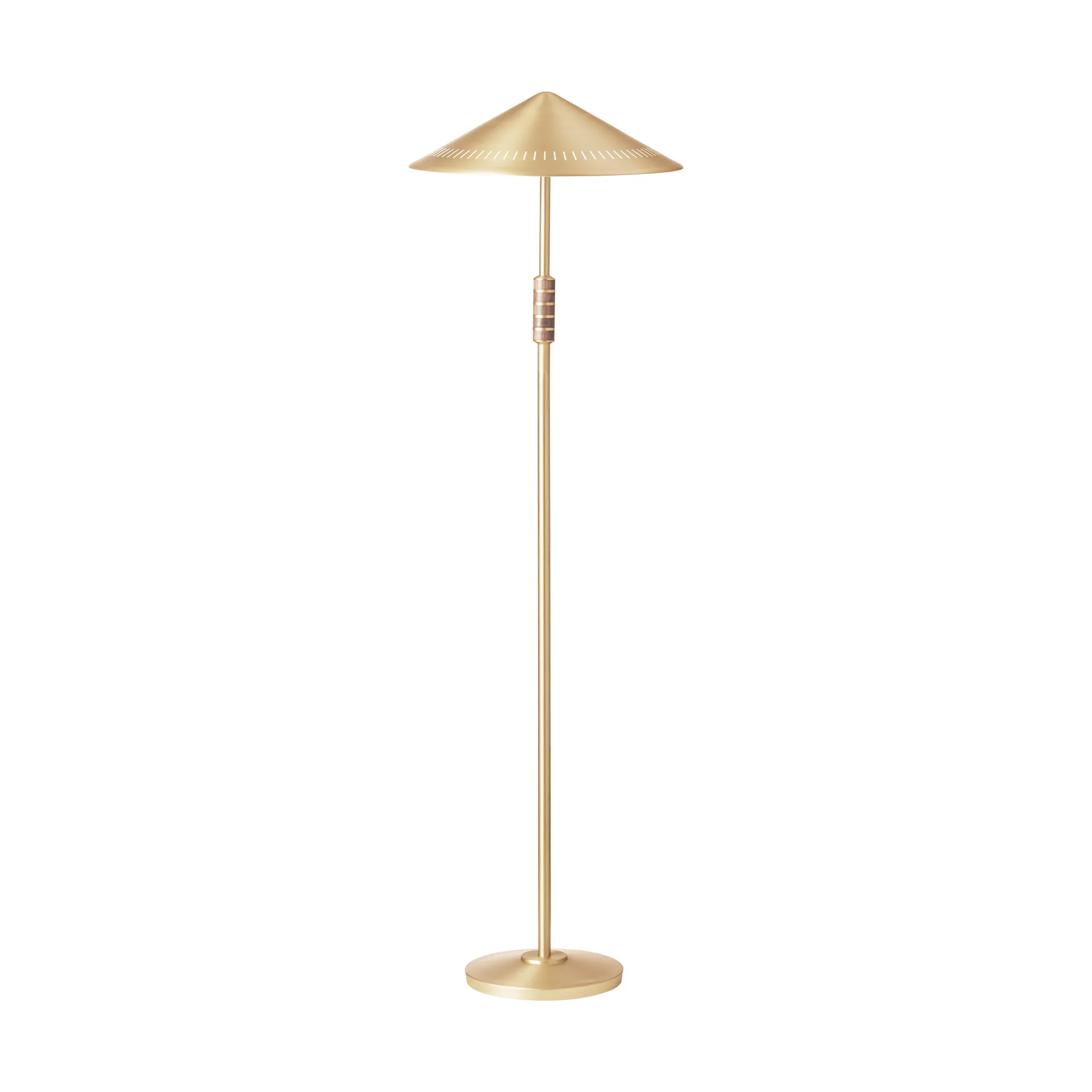 Lámpara de pie Governor 405, Brass-walnut LYFA