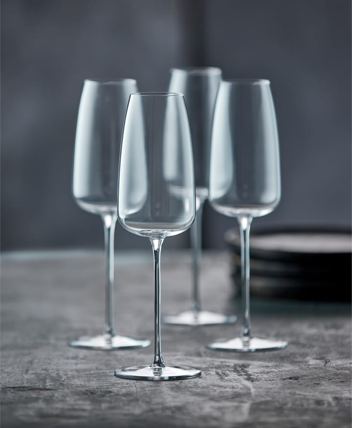 2 Copas de champán Veneto 36 cl, Clear Lyngby Glas