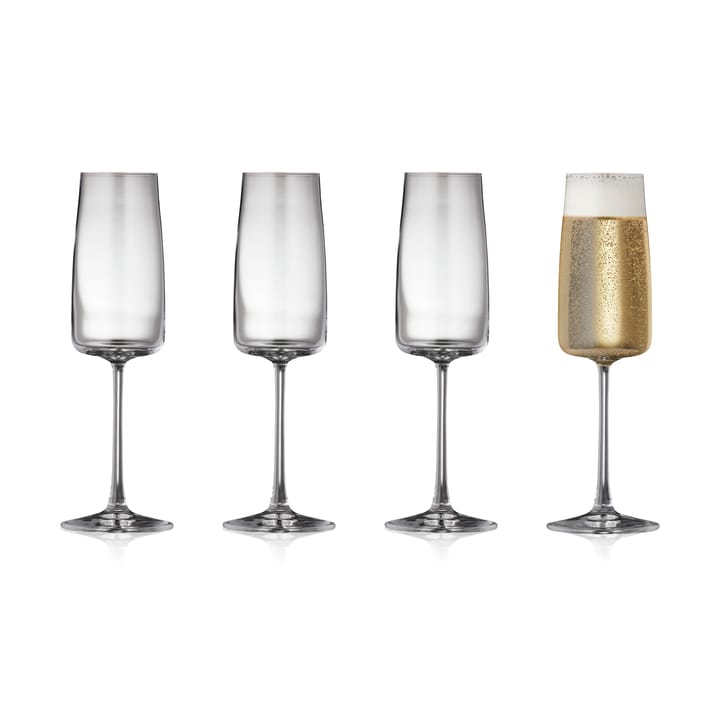 4 Copas de champagne Zero 30 cl - Cristal - Lyngby Glas