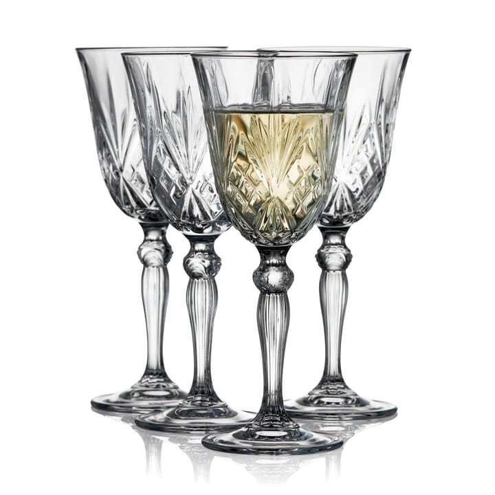 4 Copas de vino blanco Melodia 21 cl - Cristal - Lyngby Glas