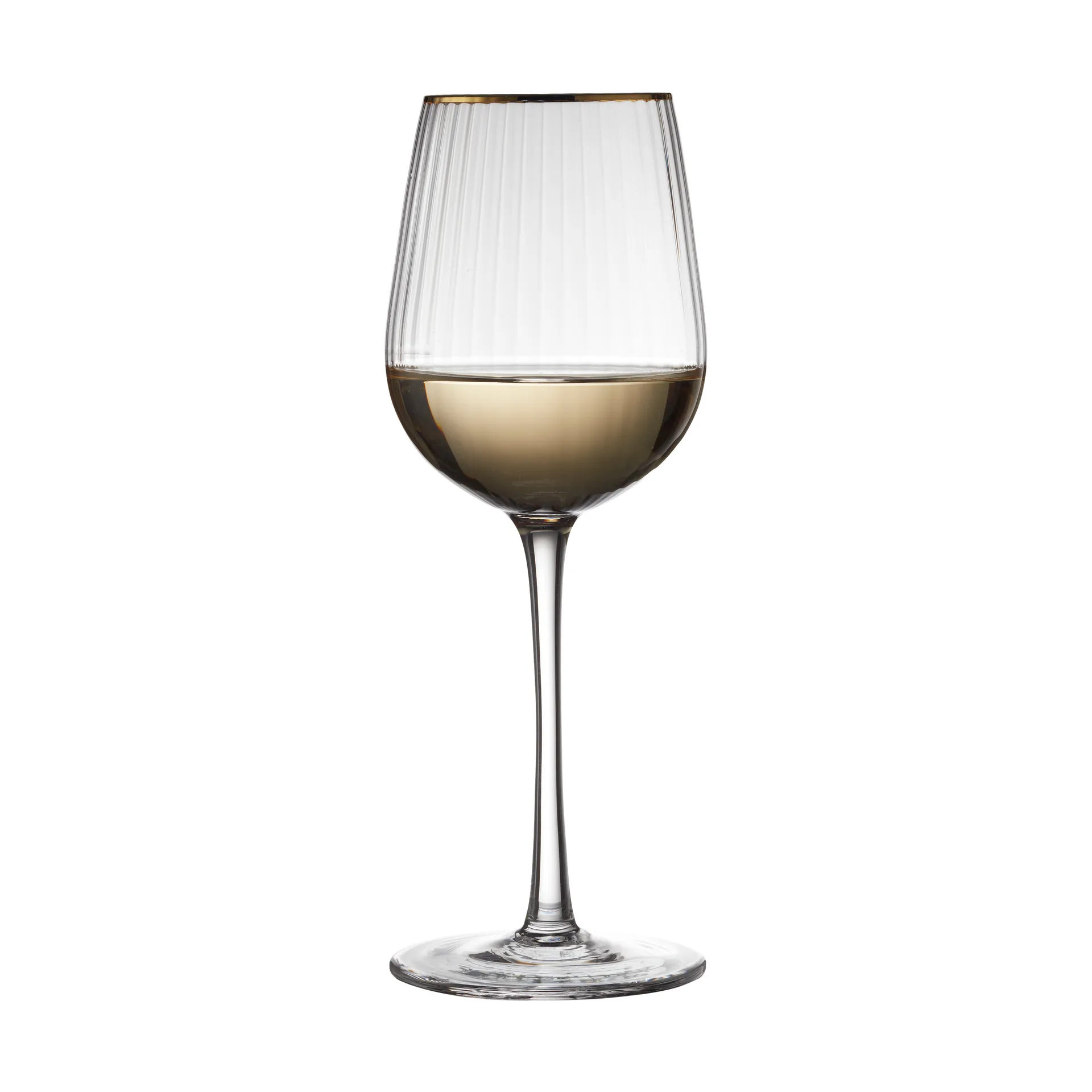 4 Copas de vino blanco Palermo Gold 30 cl, Transparente-oro Lyngby Glas