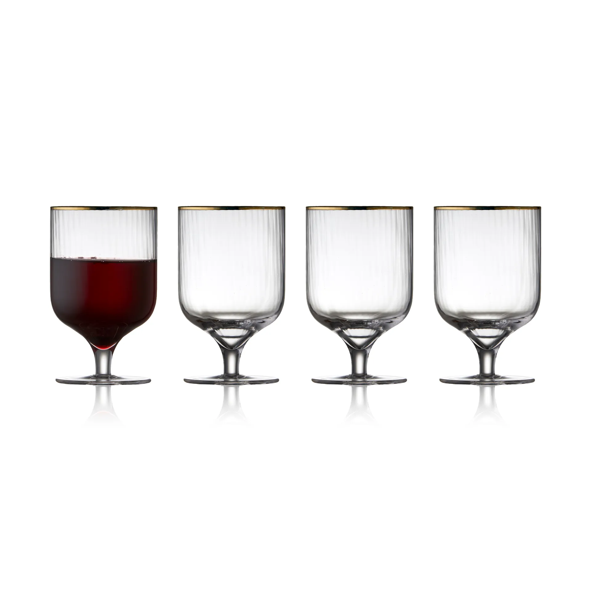 4 Copas de vino Palermo Gold 30 cl, Transparente-oro Lyngby Glas