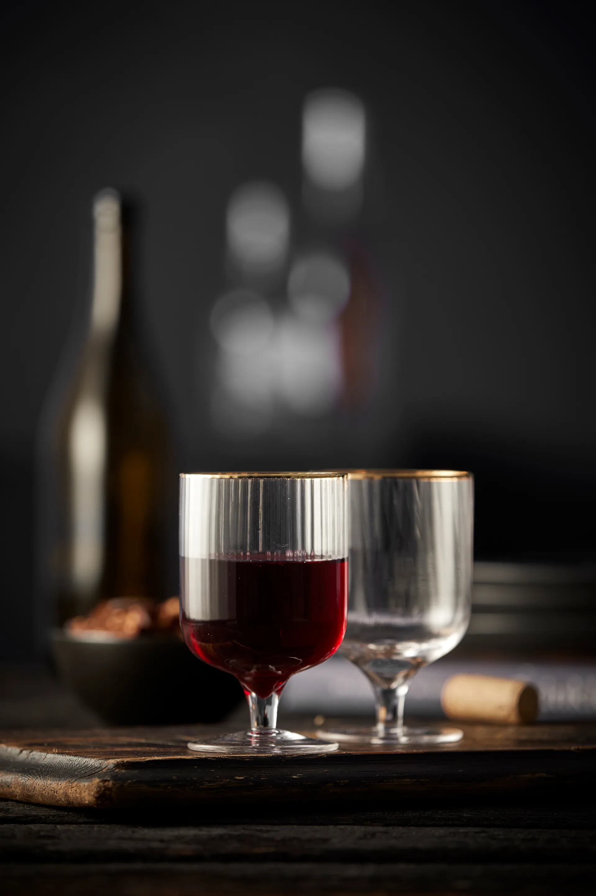 4 Copas de vino Palermo Gold 30 cl, Transparente-oro Lyngby Glas