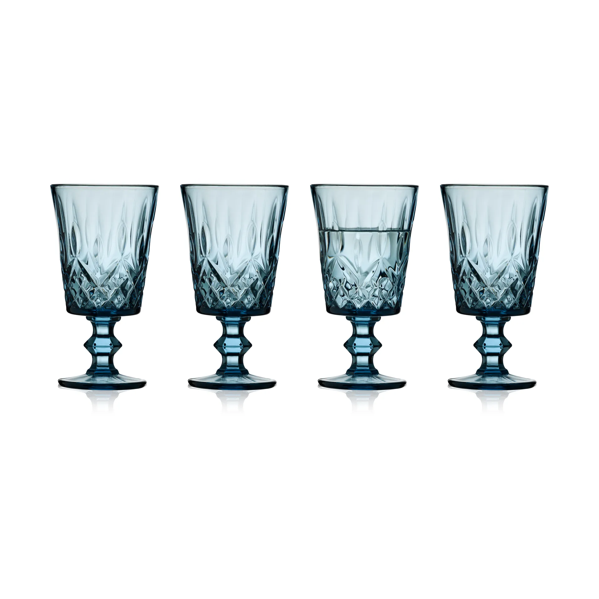 4 Copas de vino Sorrento 29 cl, Azul Lyngby Glas