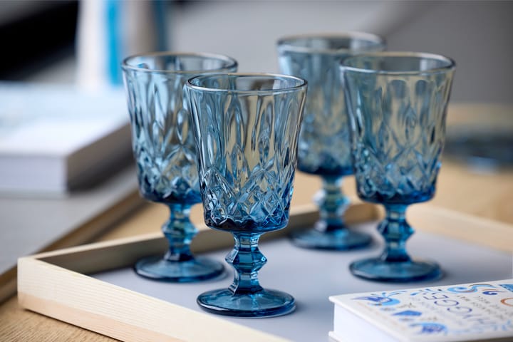 4 Copas de vino Sorrento 29 cl - Azul - Lyngby Glas
