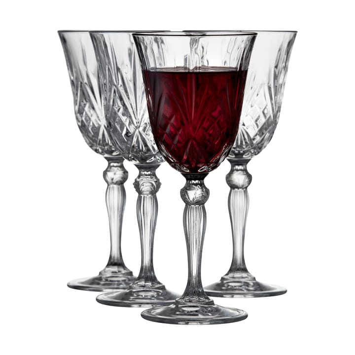 4 Copas de vino tinto Melodia 27 cl - Cristal - Lyngby Glas