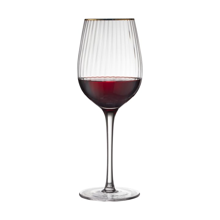 4 Copas de vino tinto Palermo Gold 40 cl, Transparente-oro Lyngby Glas