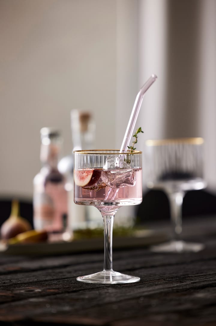 4 Copas gin tonic Palermo Gold 32 cl, Transparente-oro Lyngby Glas