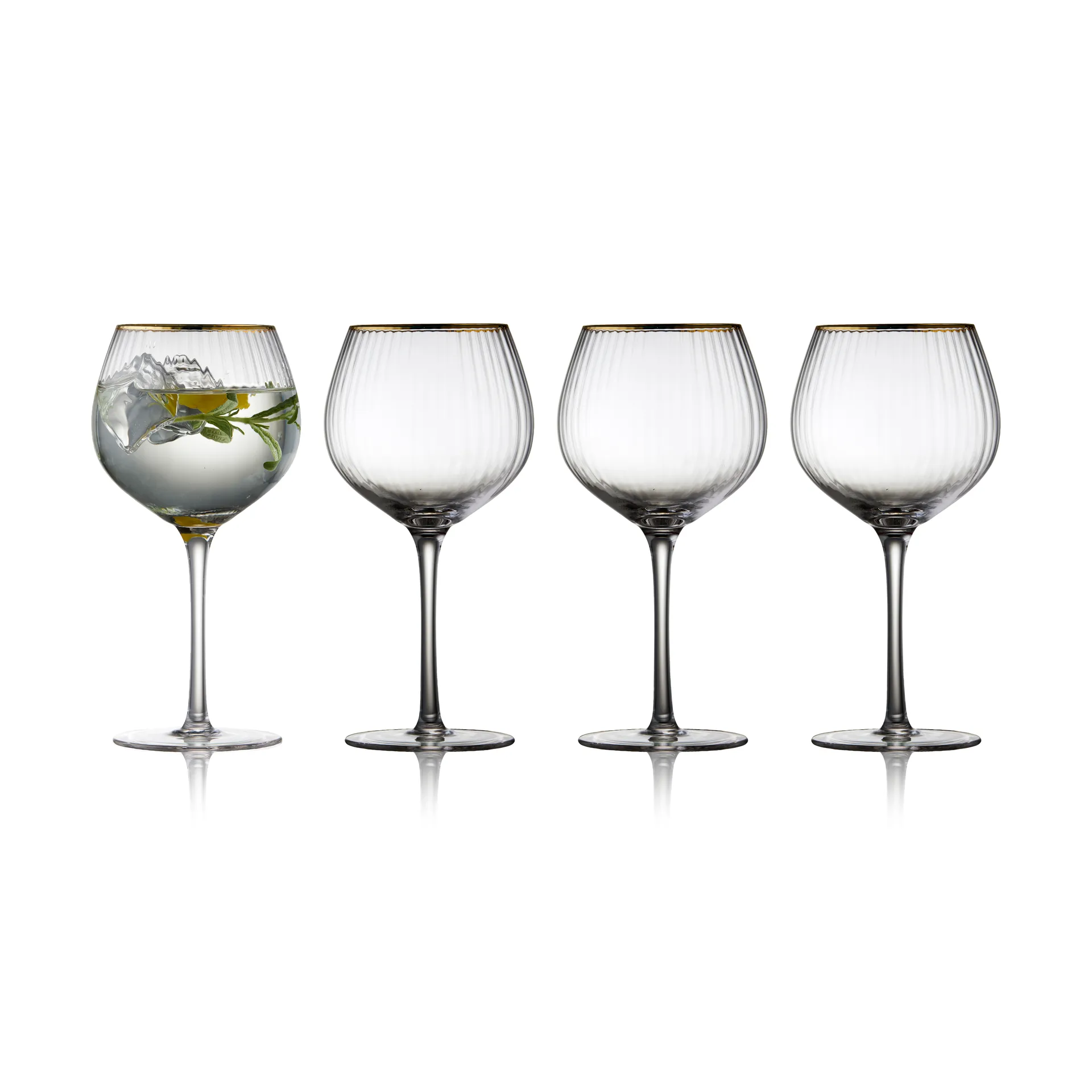 4 Copas gin tonic Palermo Gold 65 cl, Transparente-oro Lyngby Glas