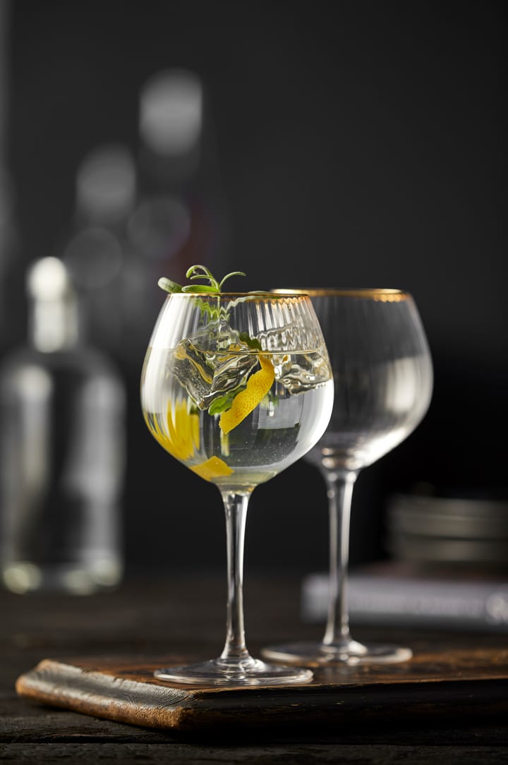 4 Copas gin tonic Palermo Gold 65 cl, Transparente-oro Lyngby Glas