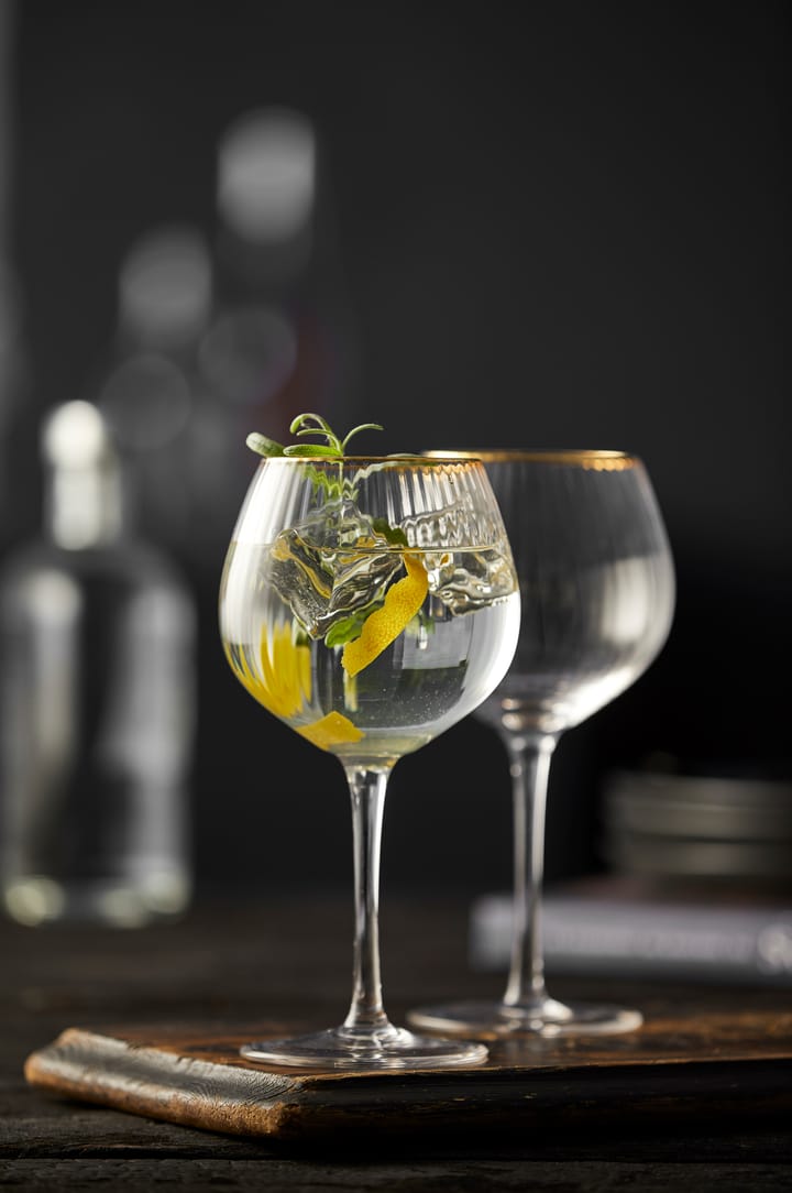 4 Copas gin tonic Palermo Gold 65 cl - Transparente-oro - Lyngby Glas