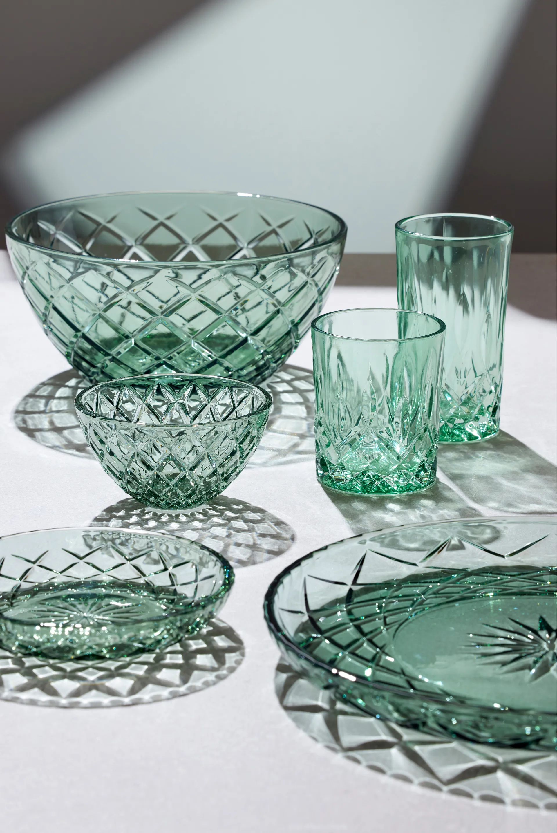 4 Platillos Sorrento Ø16 cm, Verde Lyngby Glas
