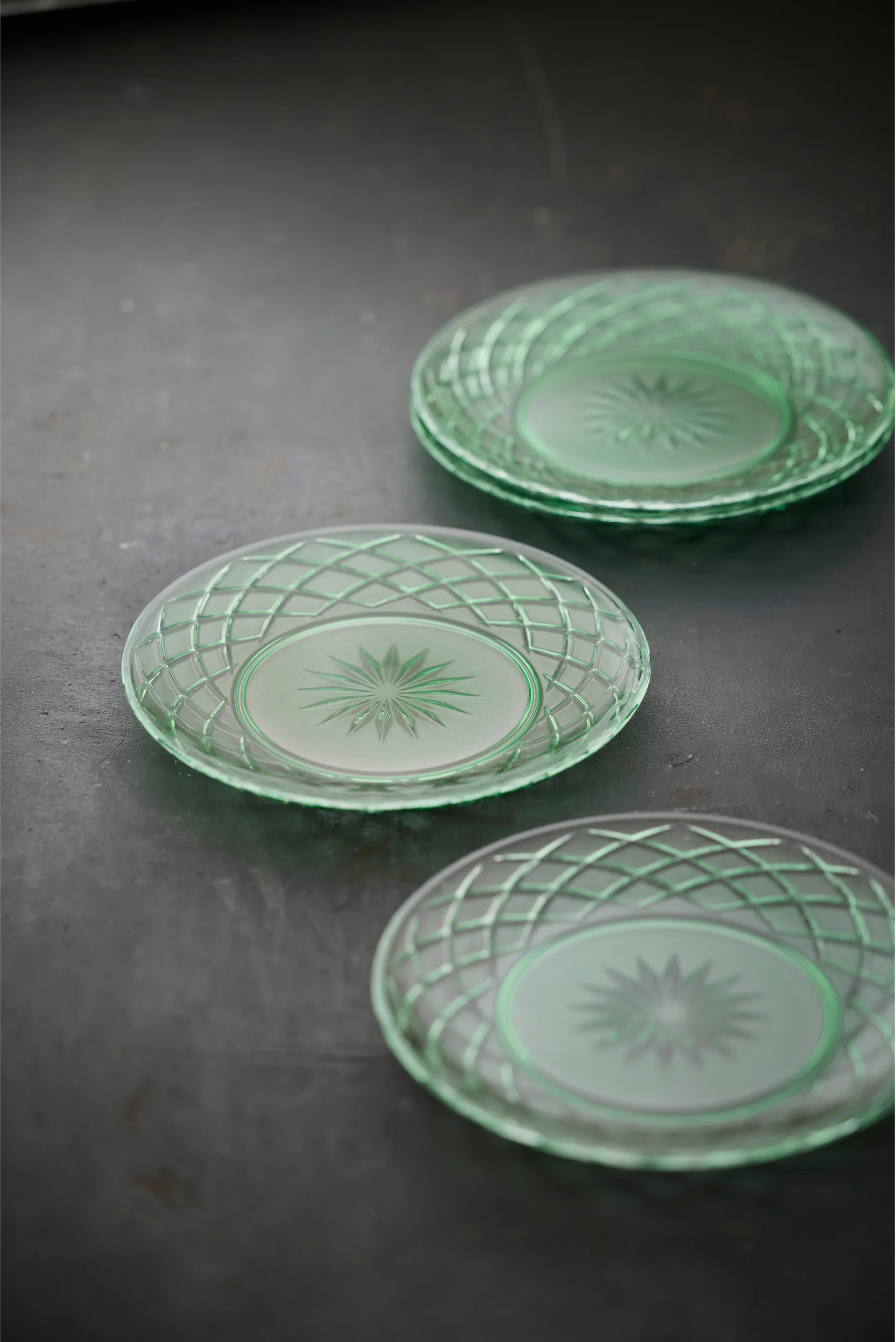 4 Platos Sorrento Ø21 cm, Verde Lyngby Glas