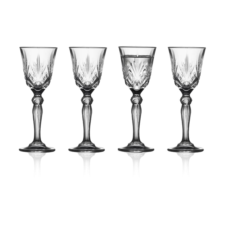 4 Vasos de chupito con pie Melodia 5 cl - Clear - Lyngby Glas