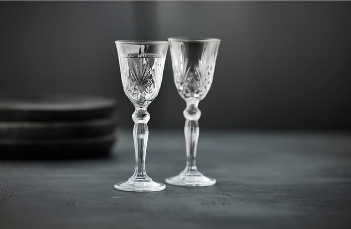 4 Vasos de chupito con pie Melodia 5 cl, Clear Lyngby Glas