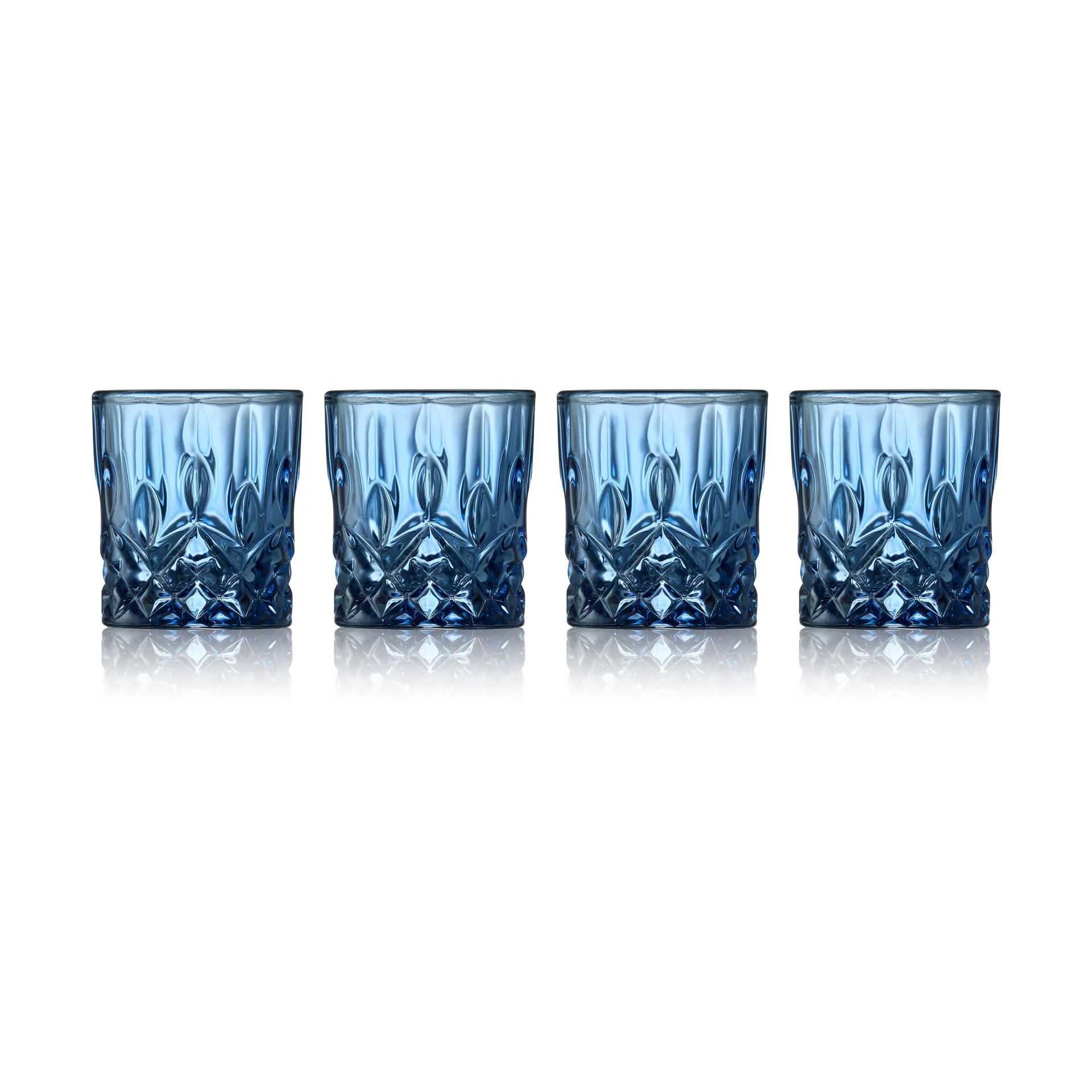 4 Vasos de chupito Sorrento 4 cl, Azul Lyngby Glas