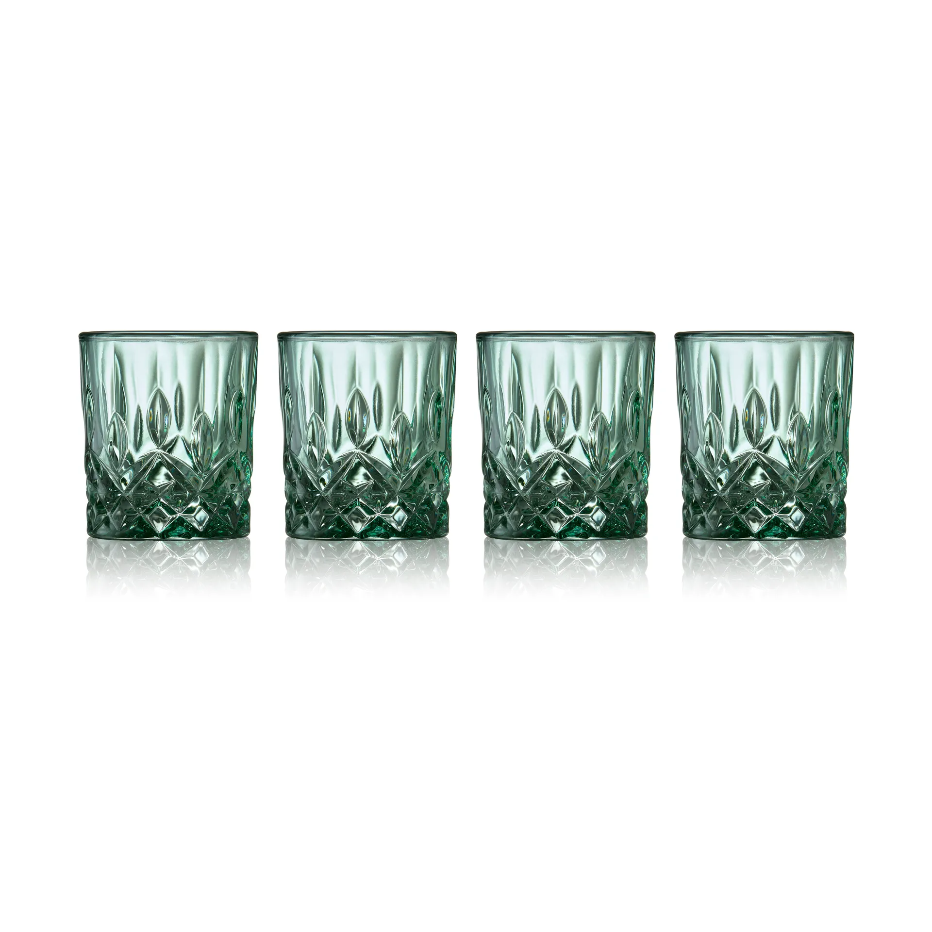4 Vasos de chupito Sorrento 4 cl, Verde Lyngby Glas