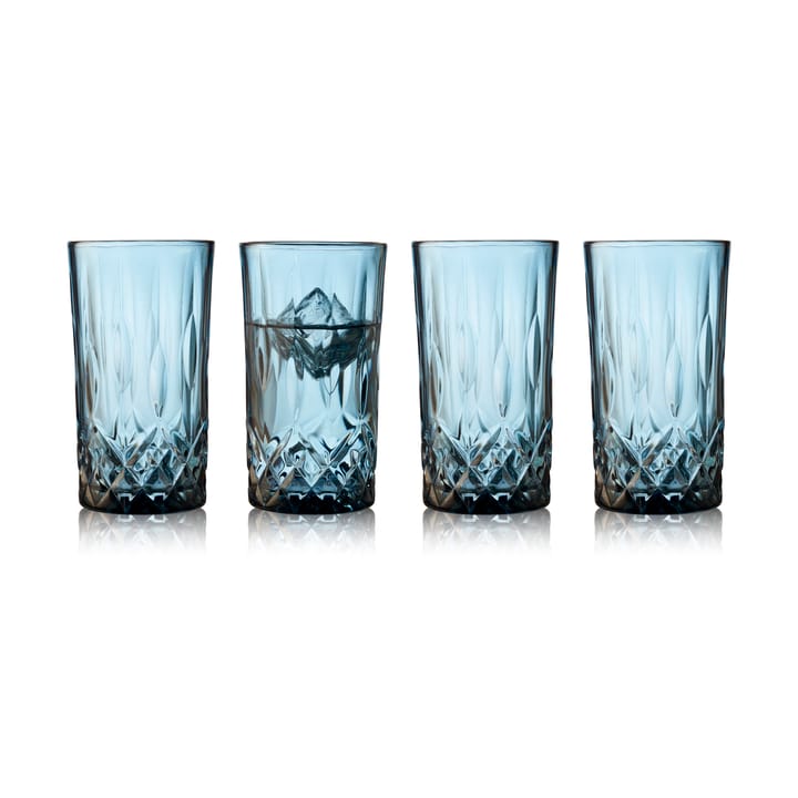 4 Vasos Sorrento highball 38 cl 4-pack - Blue - Lyngby Glas