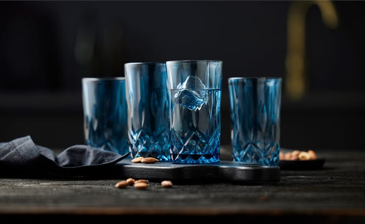 4 Vasos Sorrento highball 38 cl 4-pack - Blue - Lyngby Glas