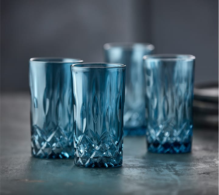 4 Vasos Sorrento highball 38 cl 4-pack, Blue Lyngby Glas