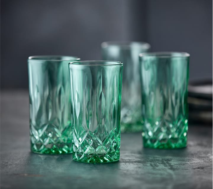 4 Vasos Sorrento highball 38 cl 4-pack - Green - Lyngby Glas