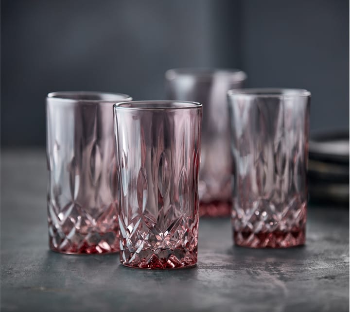 4 Vasos Sorrento highball 38 cl 4-pack - Pink - Lyngby Glas