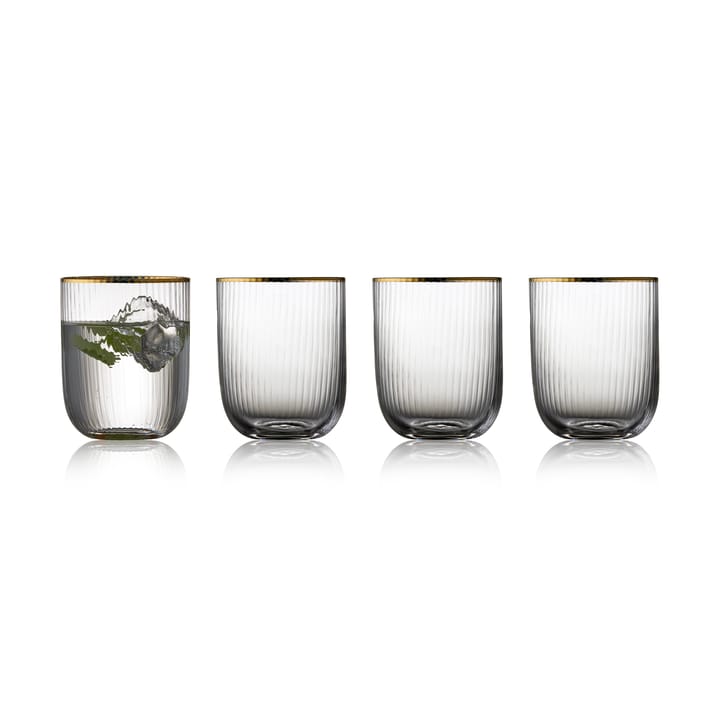 4 Vasos tumbler Palermo Gold 35 cl - Transparente-oro - Lyngby Glas