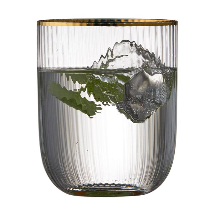 4 Vasos tumbler Palermo Gold 35 cl, Transparente-oro Lyngby Glas