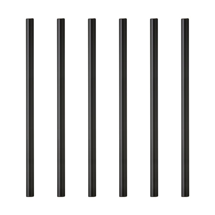 6 Pajitas Lyngby Glas 14,5 cm - Negro - Lyngby Glas