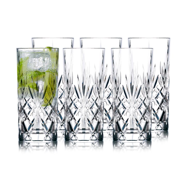 6 Vasos alargados Melodia 36 cl - Cristal - Lyngby Glas