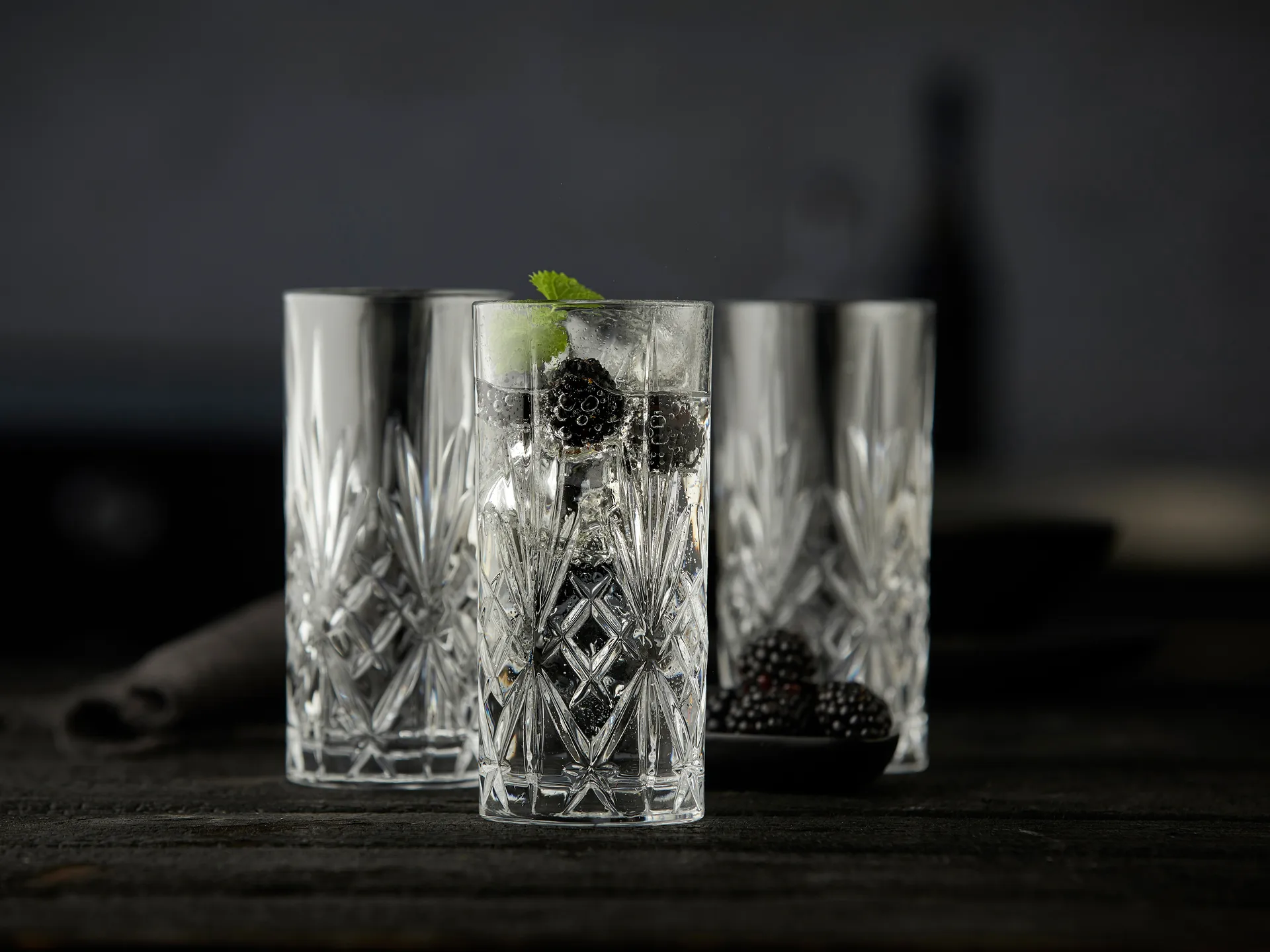 6 Vasos alargados Melodia 36 cl, Cristal Lyngby Glas