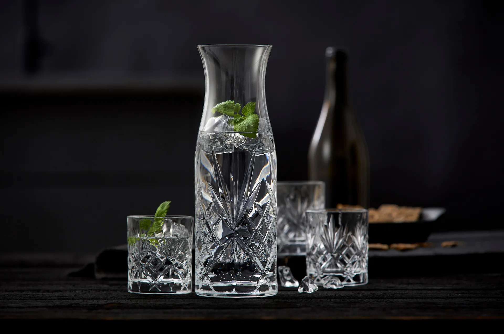Jarra y vasos de agua Melodia 7 piezas, Cristal Lyngby Glas