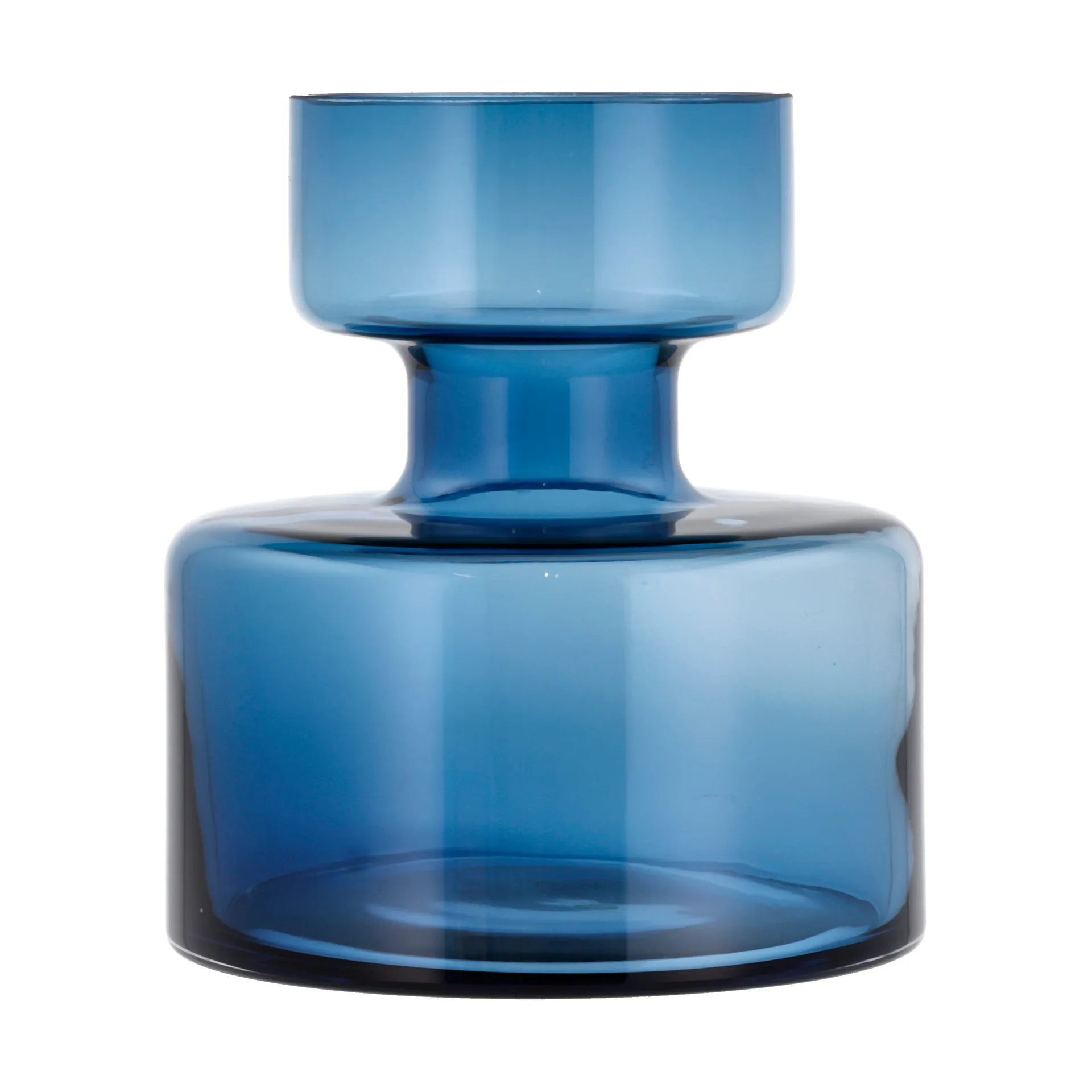 Jarrón Tubular vidrio 20 cm, Azul Lyngby Glas
