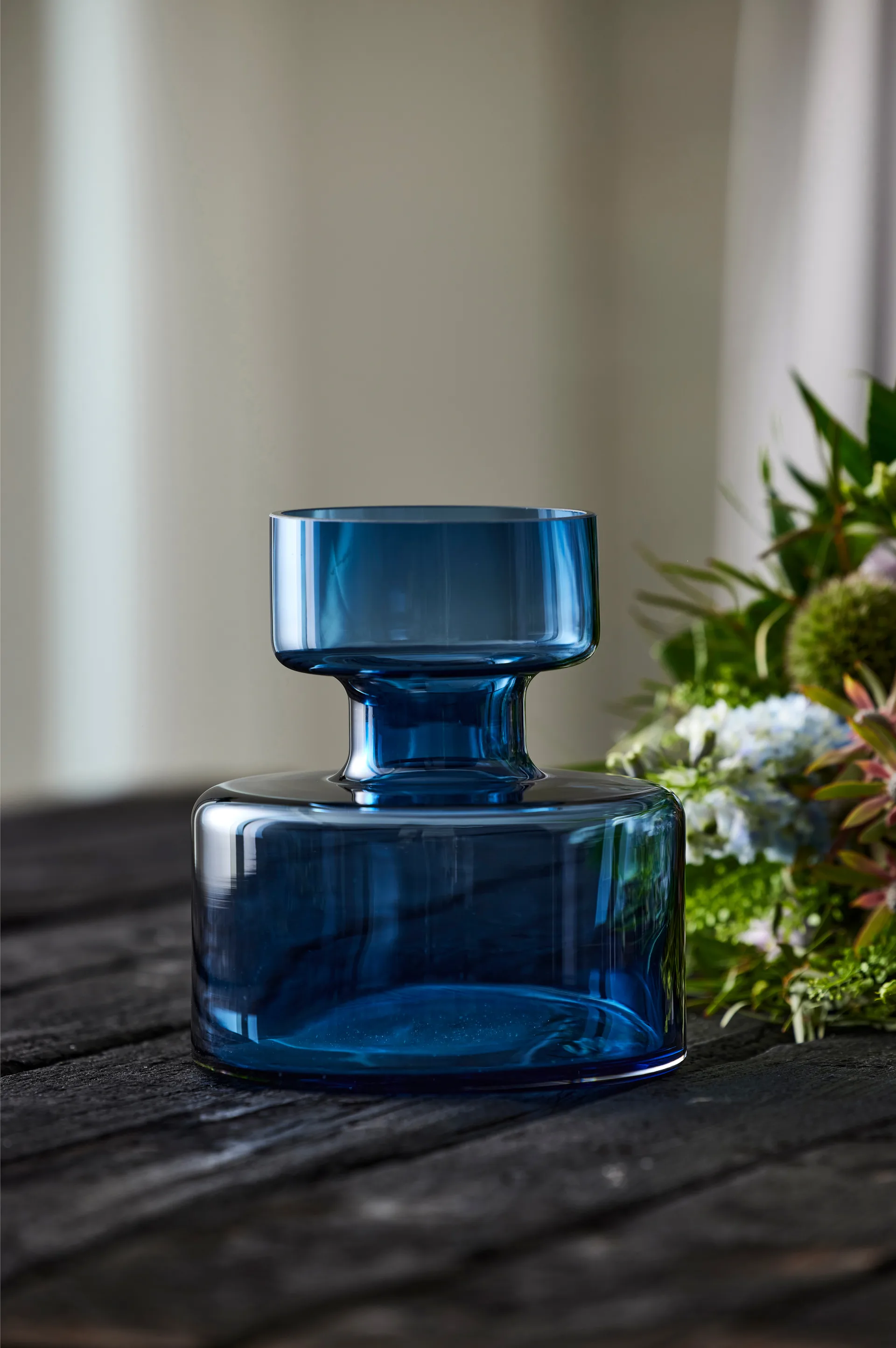 Jarrón Tubular vidrio 20 cm, Azul Lyngby Glas