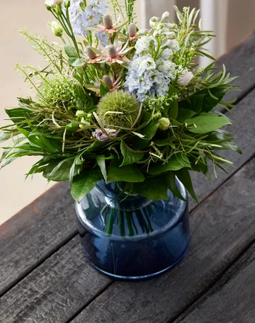 Jarrón Tubular vidrio 20 cm - Azul - Lyngby Glas