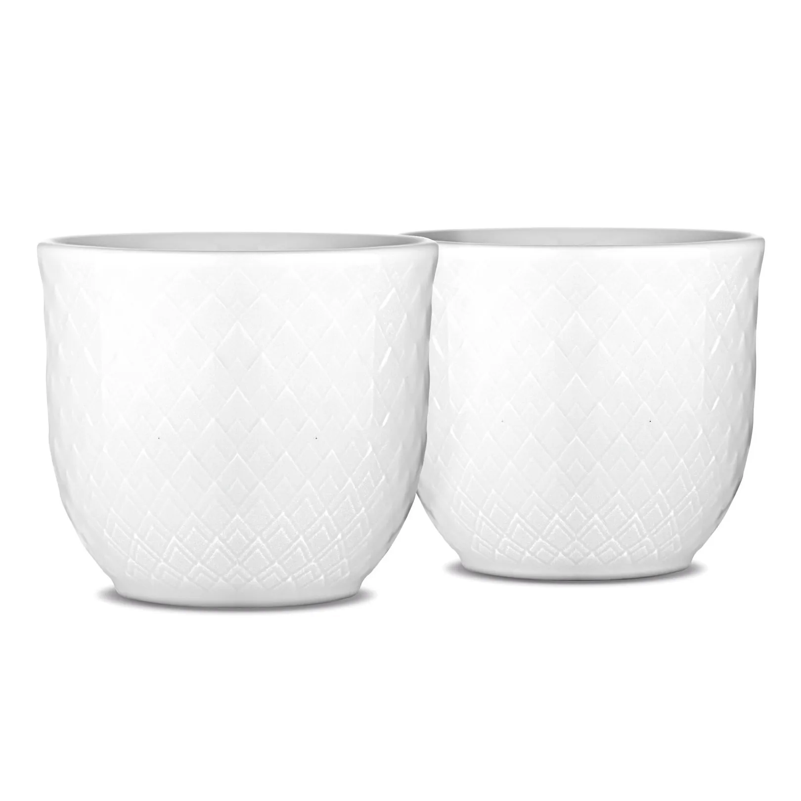 2 Hueveras Rhombe, blanco Lyngby Porcelæn