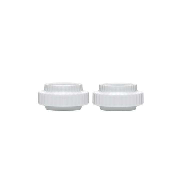 2 Portavelas Lyngby Ø 6,5 cm, blanco Lyngby Porcelæn