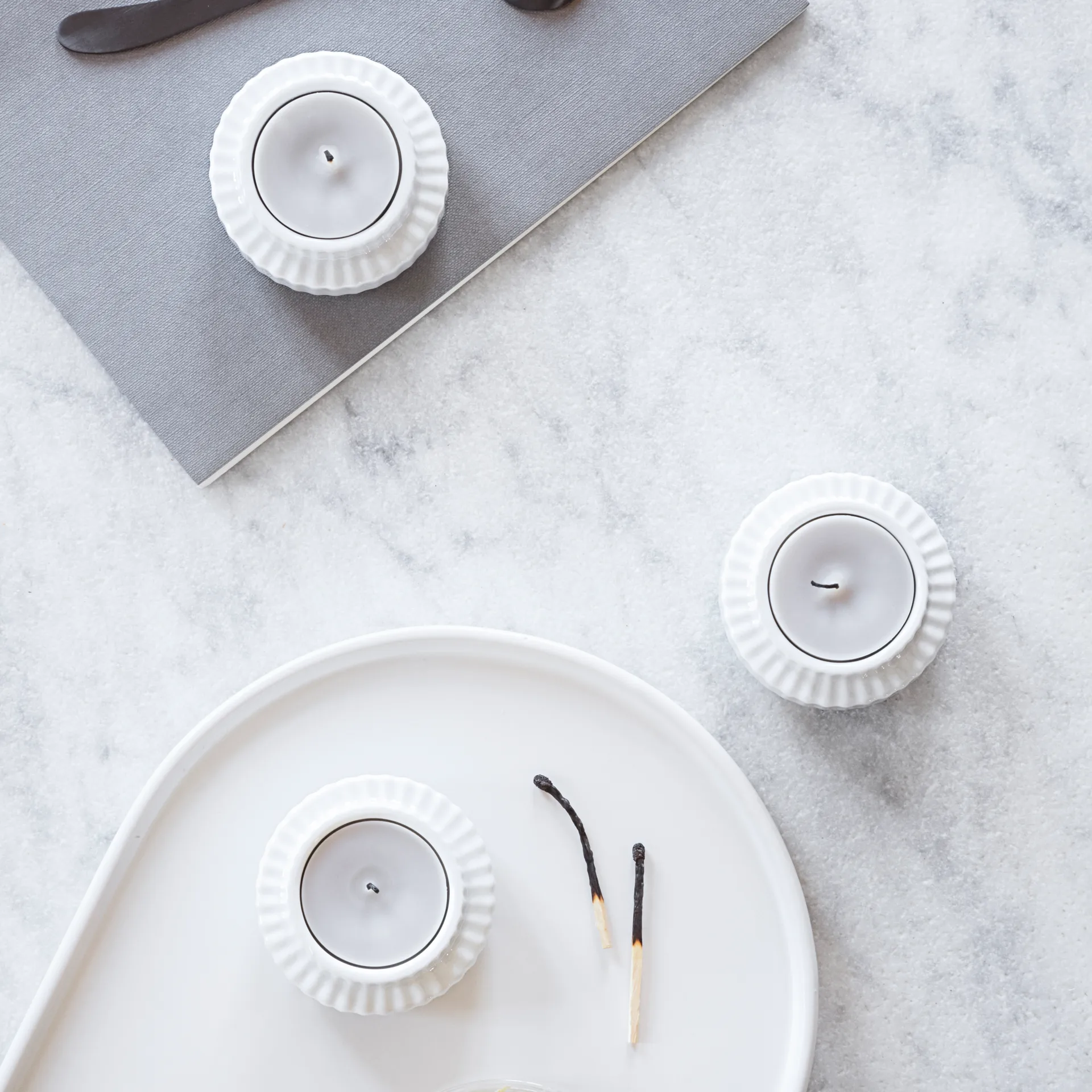 2 Portavelas Lyngby Ø 6,5 cm, blanco Lyngby Porcelæn