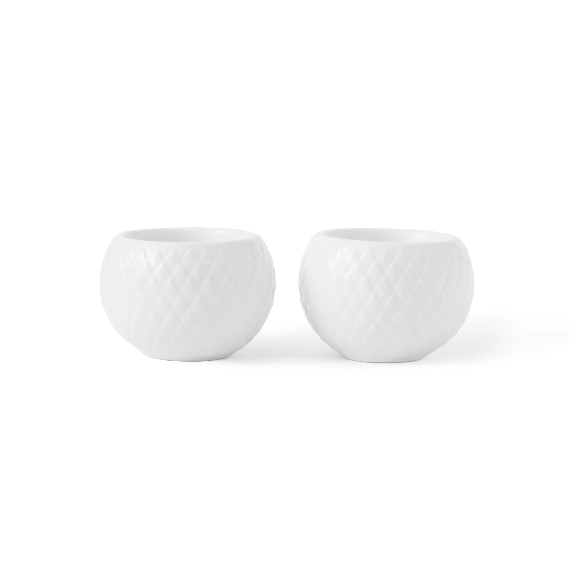 2 Portavelas Rhombe Ø6,5 cm, Blanco Lyngby Porcelæn