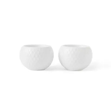 2 Portavelas Rhombe Ø6,5 cm - Blanco - Lyngby Porcelæn