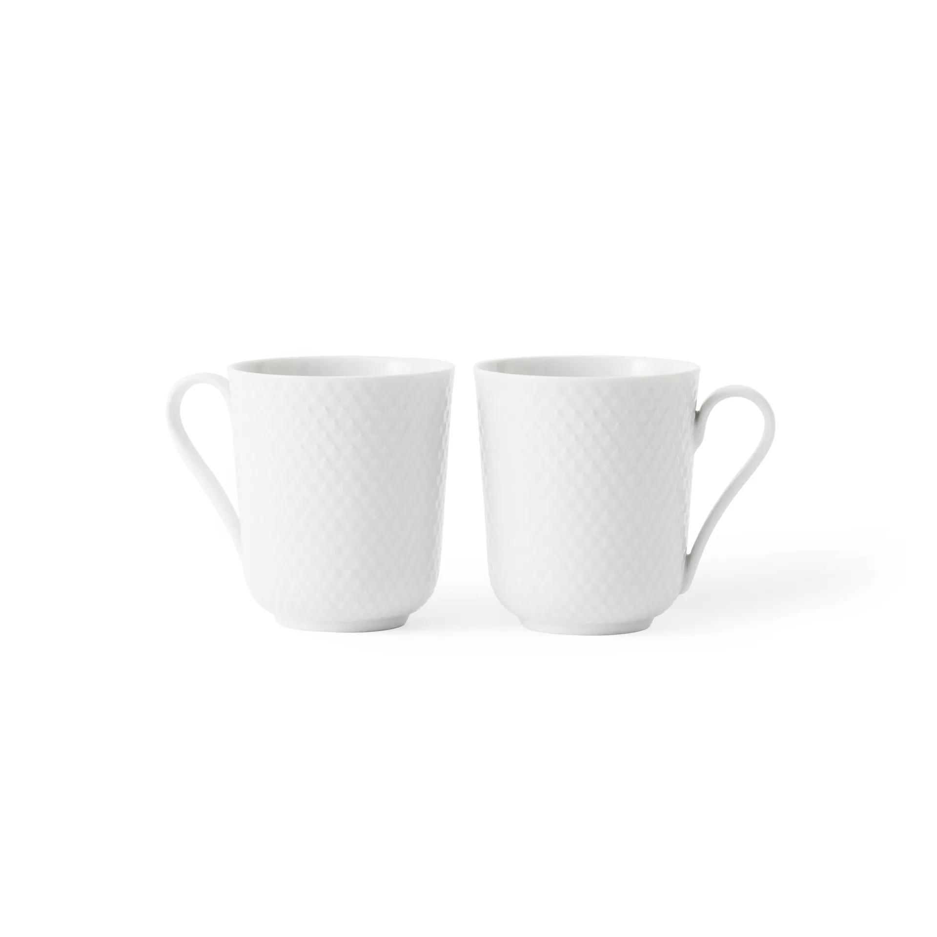 2 Tazas Rhombe 33 cl, blanco Lyngby Porcelæn