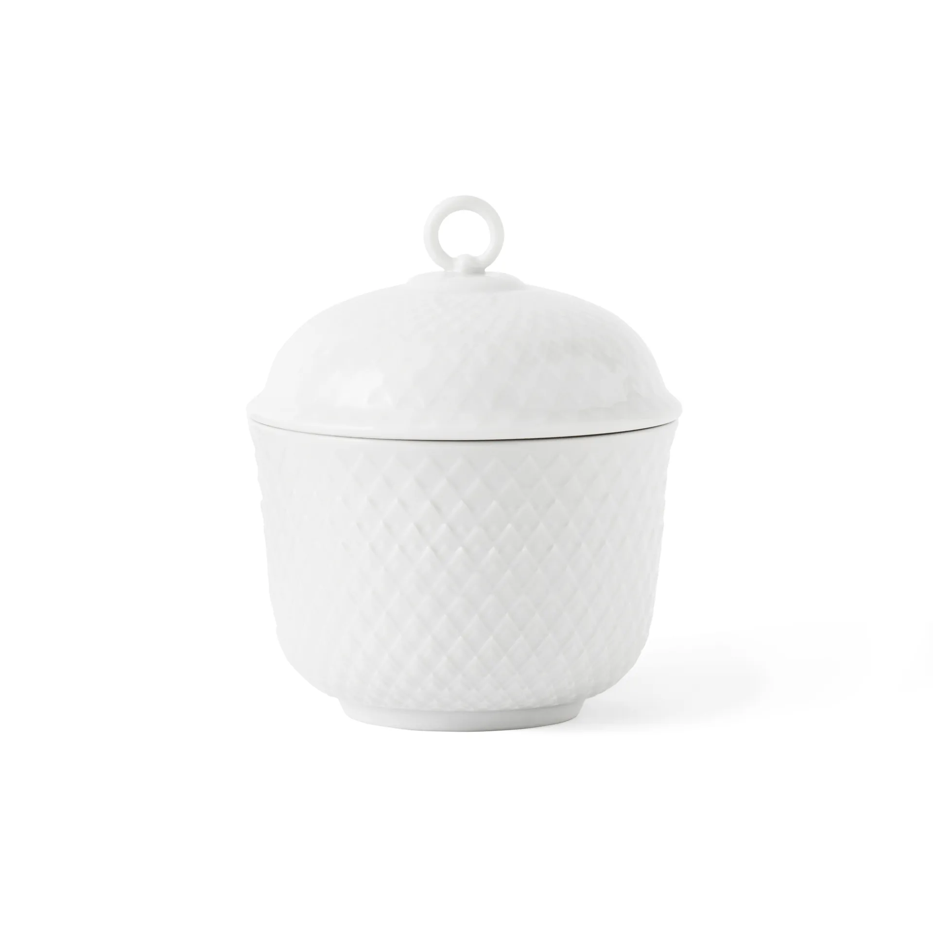 Bol con tapa Rhombe Ø8,5 cm, Blanco Lyngby Porcelæn