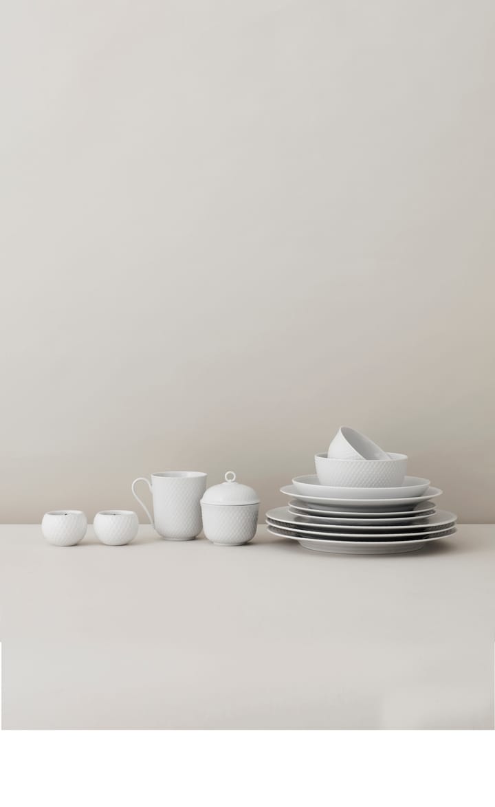 Bol con tapa Rhombe Ø8,5 cm - Blanco - Lyngby Porcelæn