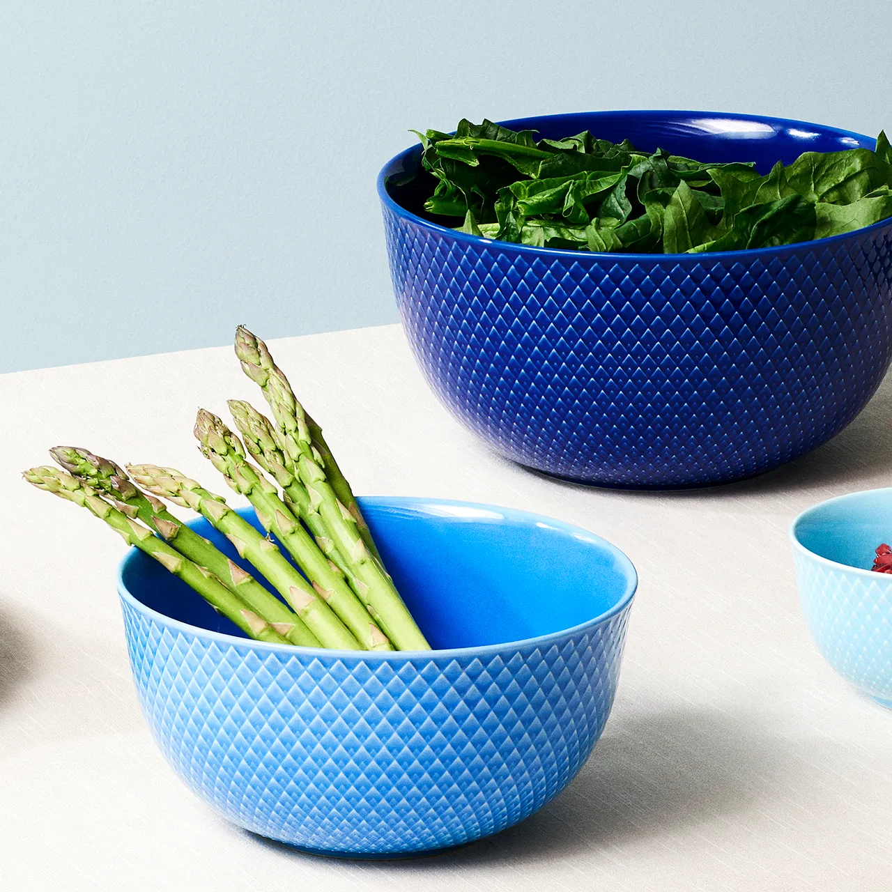 Bol para servir Rhombe Ø17,5 cm, azul Lyngby Porcelæn