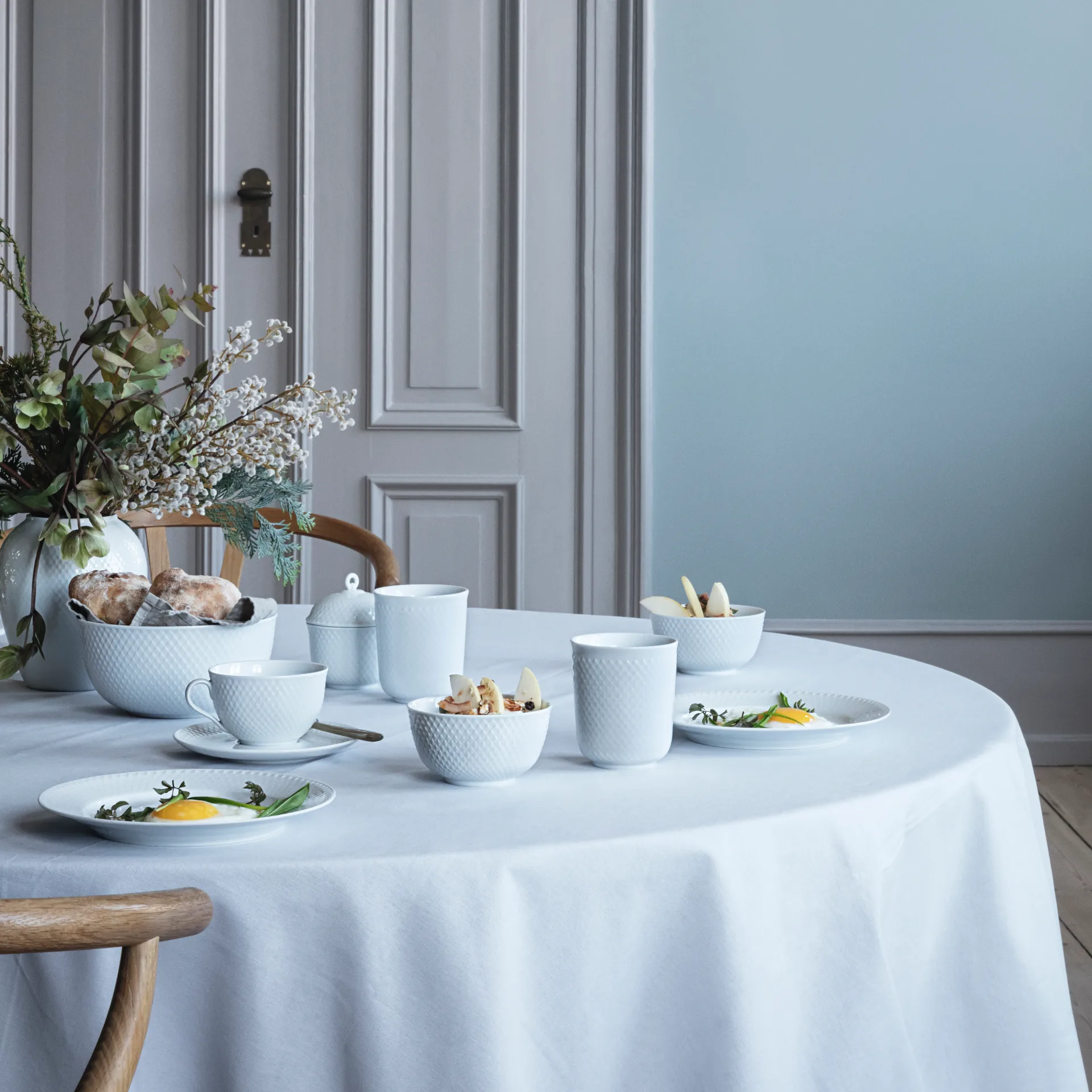 Bol para servir Rhombe Ø17,5 cm, blanco Lyngby Porcelæn